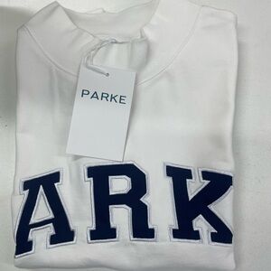 PARKE Classic White Sweatshirt with Navy Details